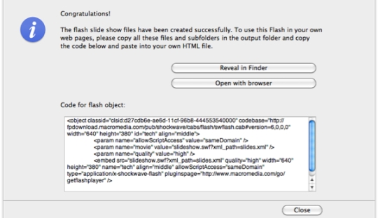 publish flash slideshow