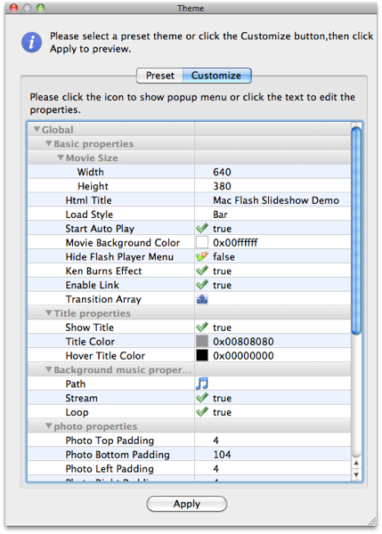 customize flash template